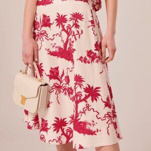 NWT Tara Jarmon Paris Jeanette Cotton Floral A-Line Midi Skirt 40 EU , US Size 8